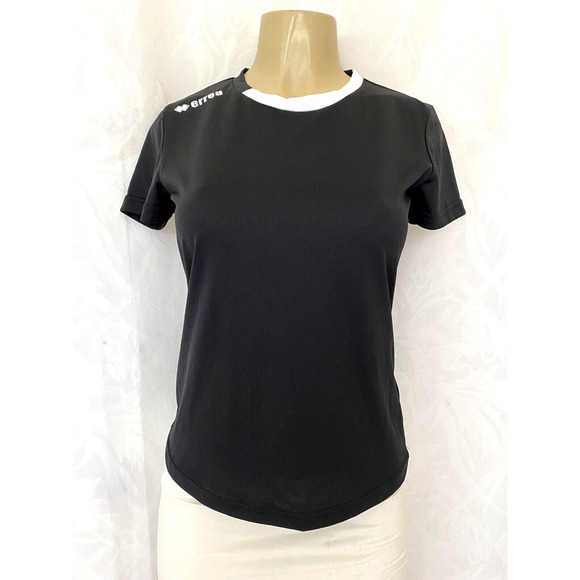 NWT ERREA Women Ramos Maglia T Shirt Crew Neck Short Sleeve Black Jersey… - Picture 2 of 8